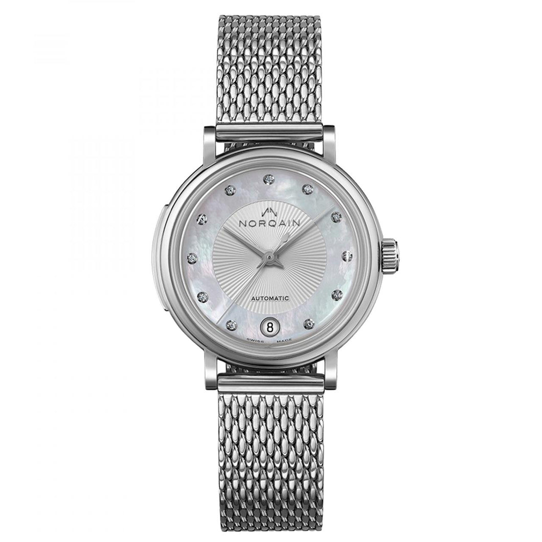Norqain Stainless Steel 'Freedom 60' 34mm Mother-of-Pearl Watch