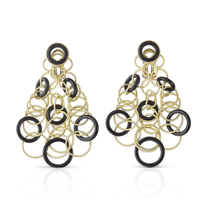Buccellati 18K Gold 'Hawaii Color' Onyx Pendant Earrings