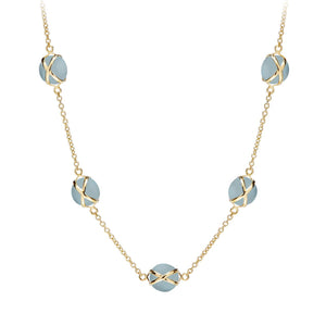 L.Klein 18K Gold Small Aquamarine 'Prisma' Necklace