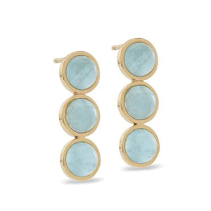 L. Klein 18K Gold Mini 'Bubbles' Aquamarine Earrings