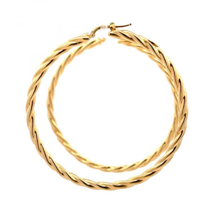 Antonio Papini 18K Gold Twist Hoop Earrings