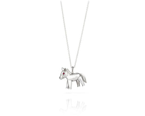 Vincent Peach Sterling Silver Horse Pendant Necklace