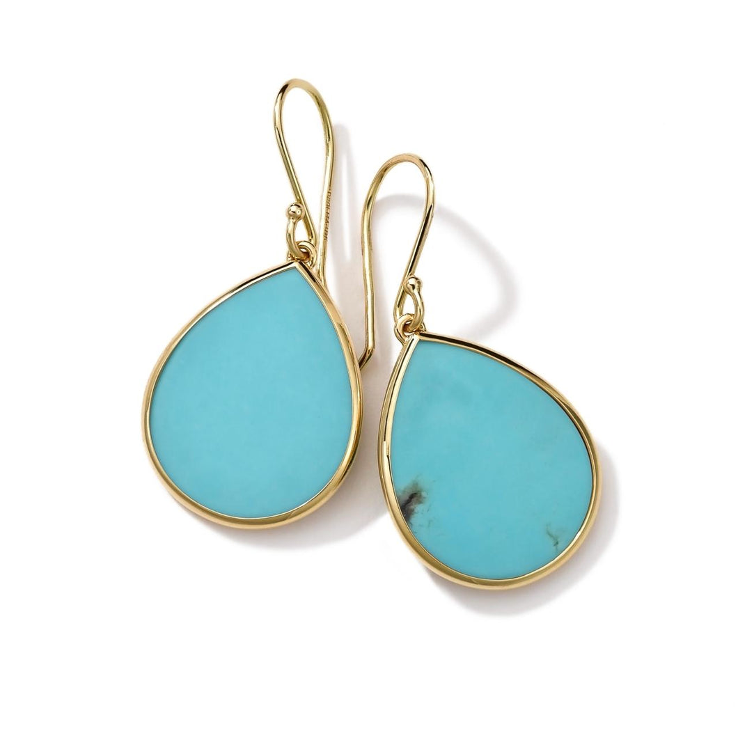 Ippolita 18K Gold Rock Candy Polished Turquoise Drop Earrings