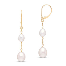 Load image into Gallery viewer, Mastoloni 14K Gold Chain Link Pearl Earrings
