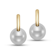Load image into Gallery viewer, Mastoloni 18K Gold Huggie Pearl Earrings
