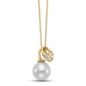 Mastoloni 14K Gold Pearl and Diamond Pendant Necklace