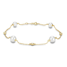 Load image into Gallery viewer, Mastoloni 14K Gold Pearl and Diamond &#39;Tin Cup&quot; Bracelet
