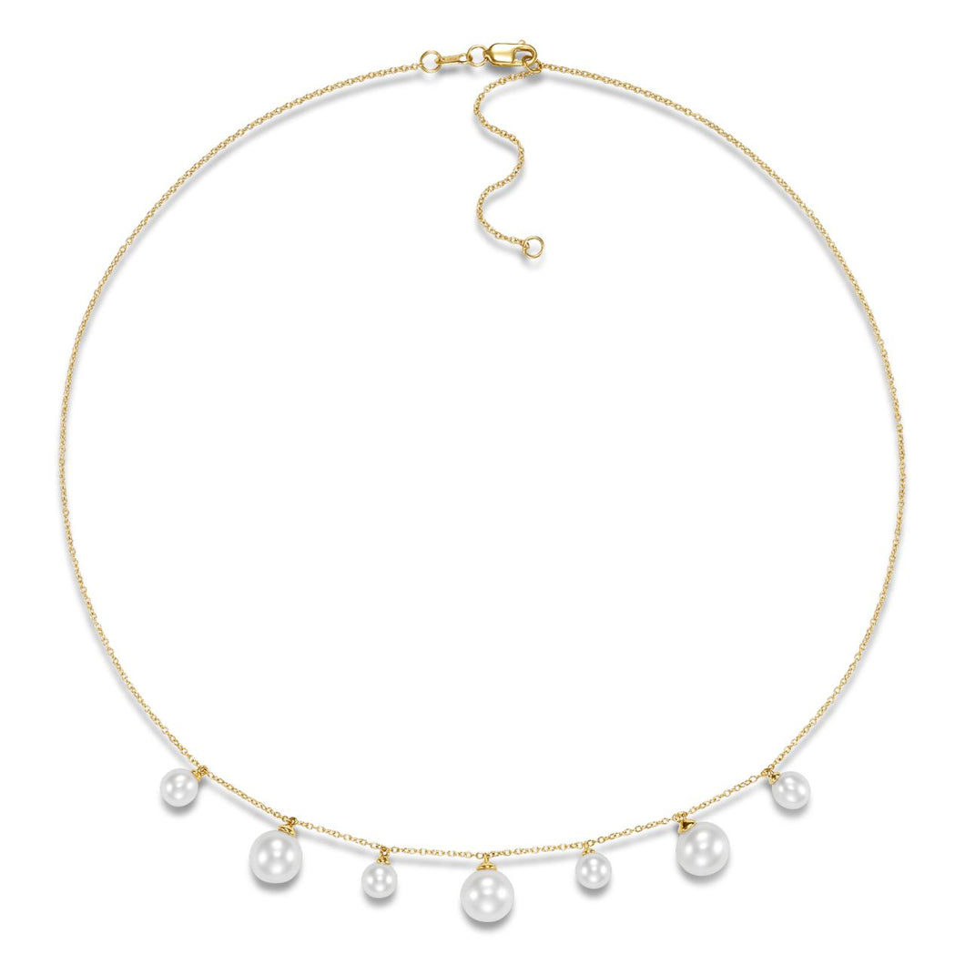 Mastoloni 14K Gold Multi-Pearl Drop Necklace
