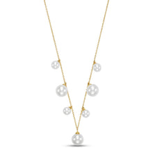 Load image into Gallery viewer, Mastoloni 14K Gold Multi-Pearl Drop Necklace
