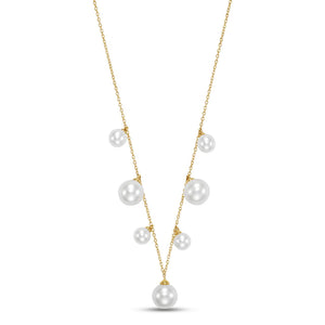 Mastoloni 14K Gold Multi-Pearl Drop Necklace