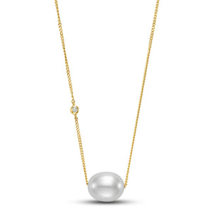 Mastoloni 14K Gold  Floating Pearl Pendant Necklace
