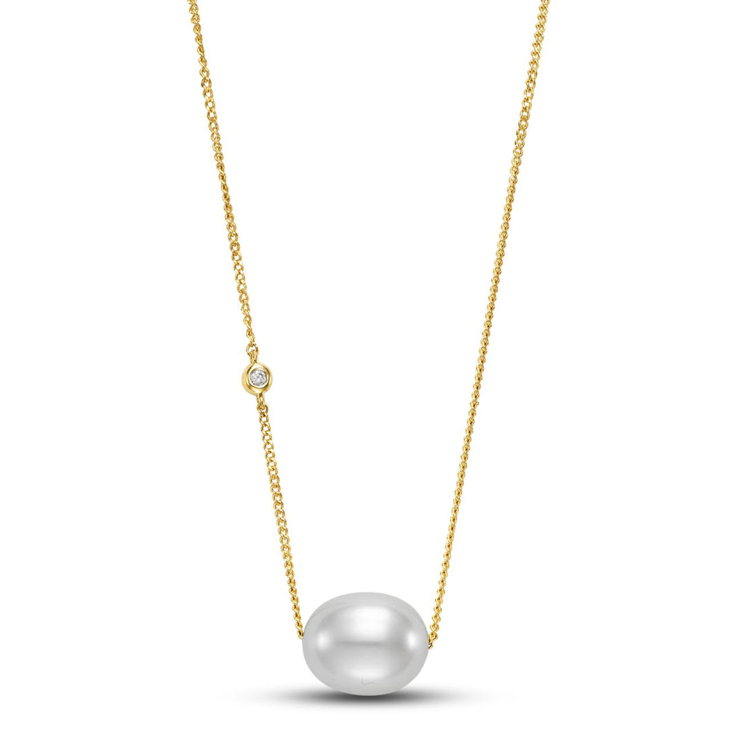 Mastoloni 14K Gold  Floating Pearl Pendant Necklace