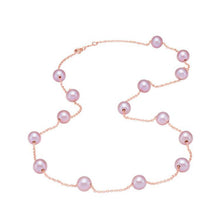 Load image into Gallery viewer, Mastoloni 14K Rose Gold Pink Pearl Necklace
