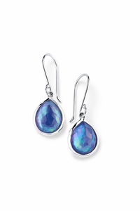 Ippolita Sterling Silver 'Rock Candy' Mini Teardrop Earrings in Rock Crystal, Mother-of-Pearl, and Lapis