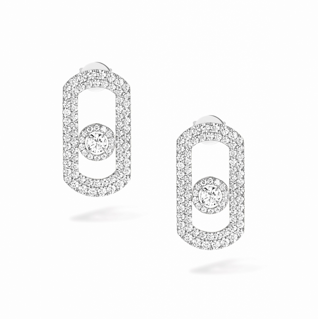 Messika 18K White Gold 'So Move' Pavé Diamond Earrings