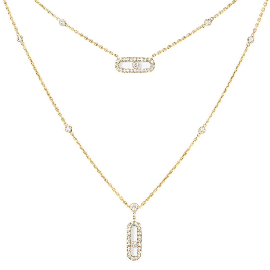 Messika 18K Gold 'Move Uno' Necklace with Diamonds