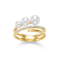 Load image into Gallery viewer, Mastoloni 14K Gold Pearl and Diamond Wrap Ring

