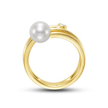 Load image into Gallery viewer, Mastoloni 18K Gold Pearl and Diamond Wrap Ring
