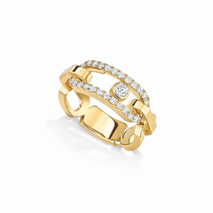 Messika 18K Gold 'Move Link' Ring with Diamonds